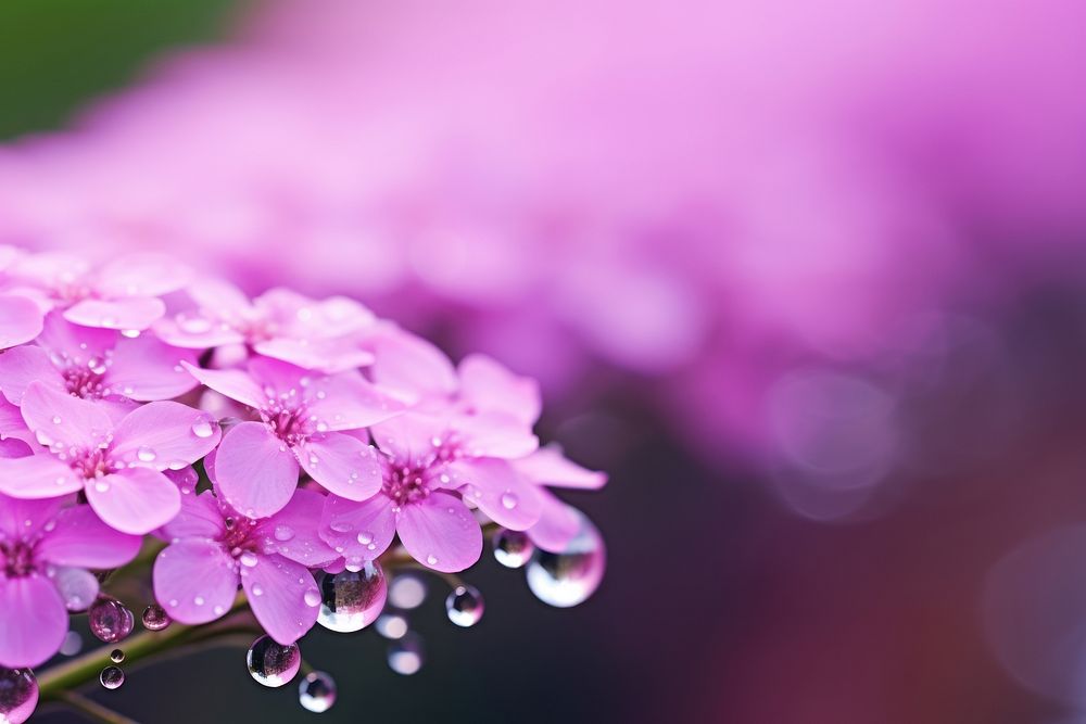 Water droplet on verbena flower nature outdoors.