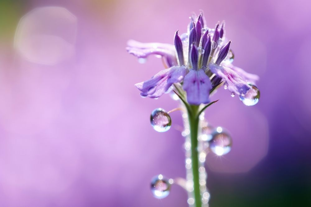 Water droplet on vervain flower nature outdoors.