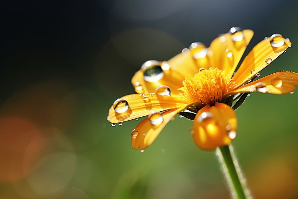 Water droplet on wallflower outdoors nature petal.