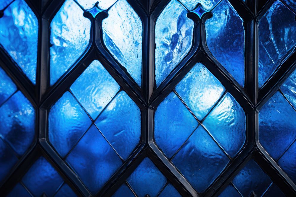 Blue stained glass architecture transparent backgrounds.