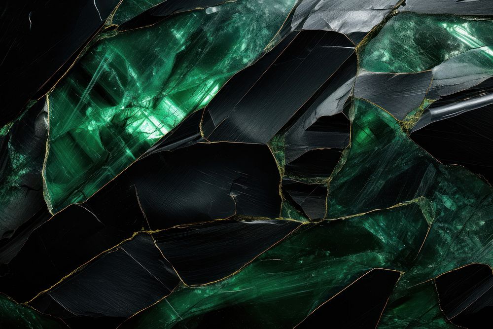 Black and green obsidian gemstone emerald jewelry.