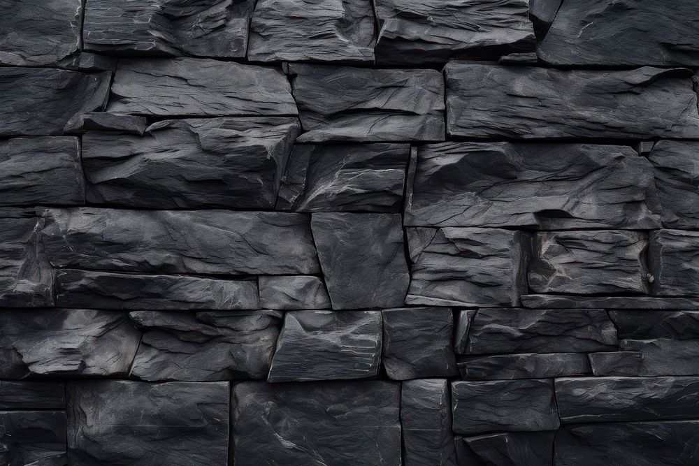 Black granite wall architecture rock.