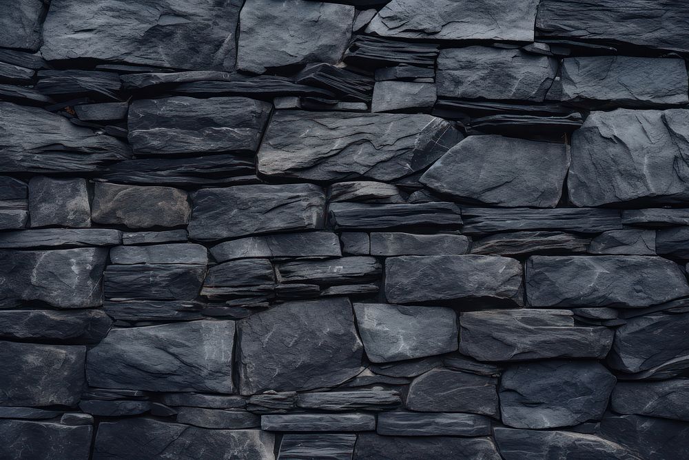 Black granite wall architecture rock.