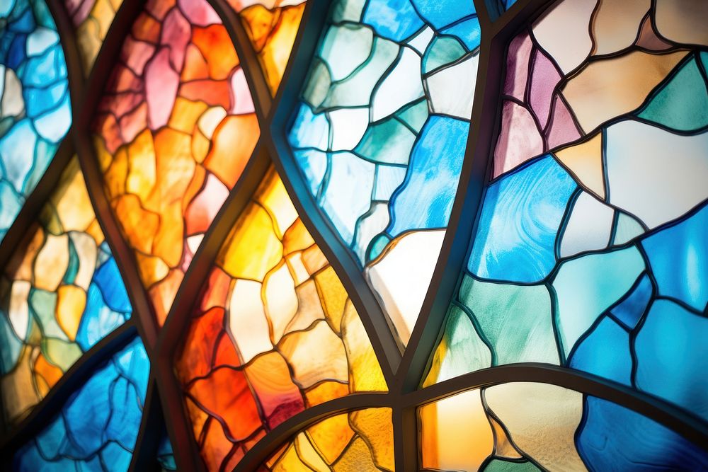 Stained glass art spirituality architecture.