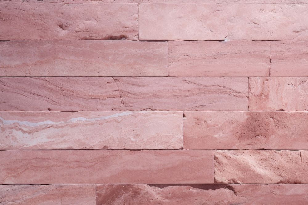 Pink travertine wall architecture brick.
