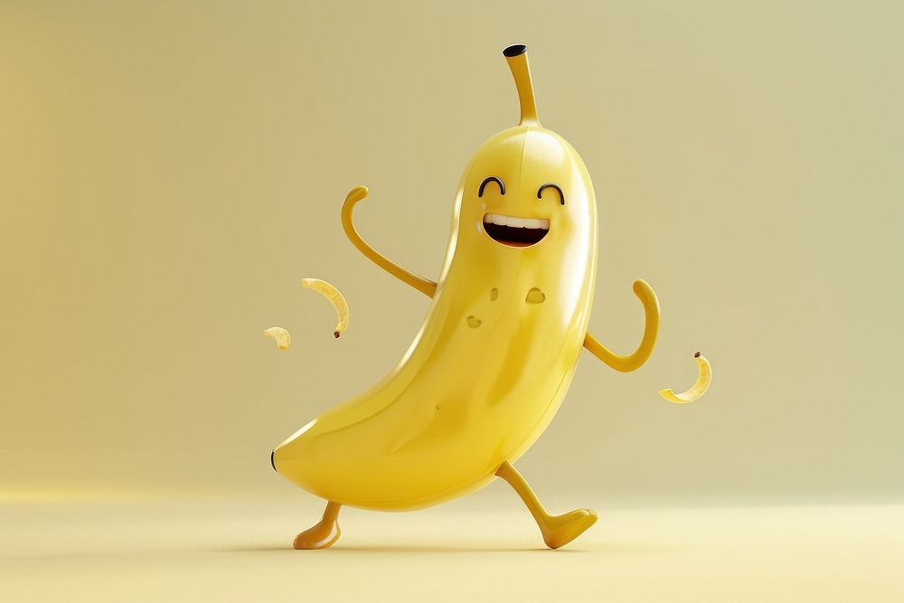Banana character cartoon food emoticon.