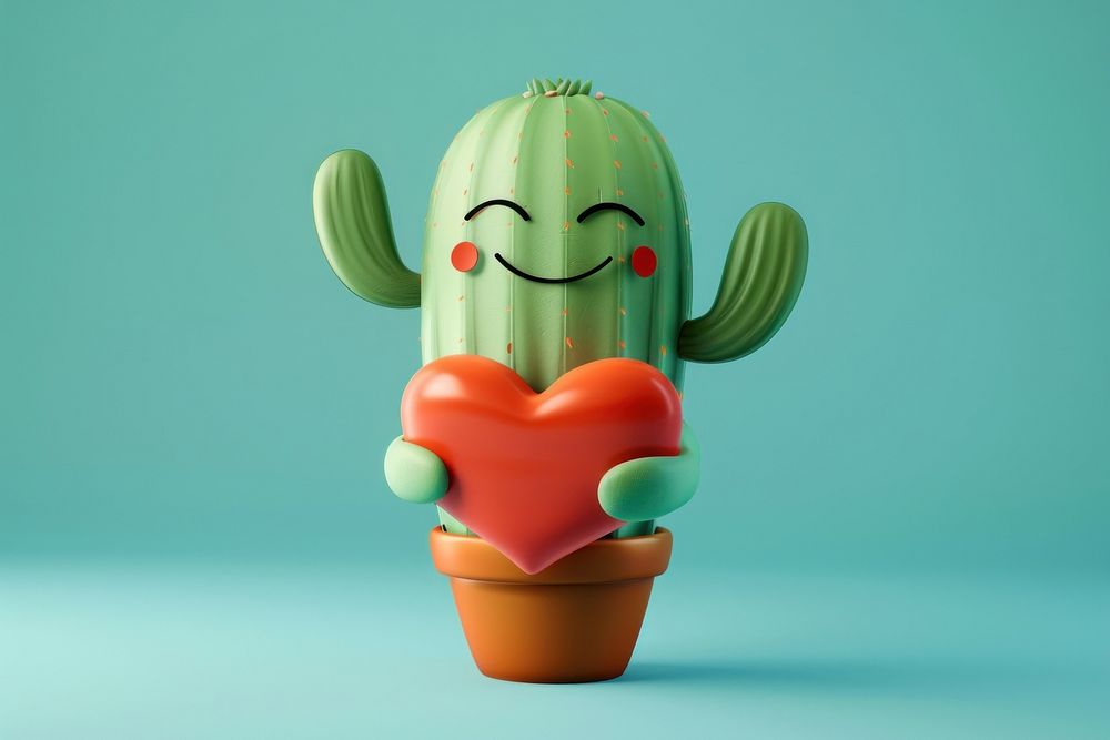 Cactus character cartoon plant toy.