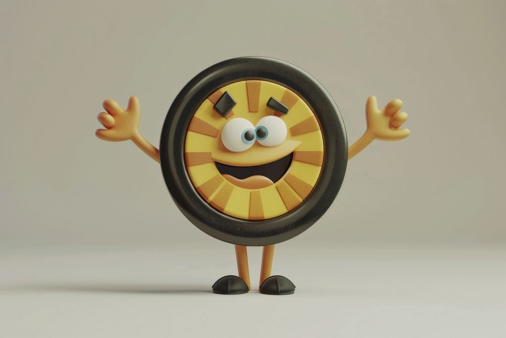 Dartboard in business character cartoon anthropomorphic representation.
