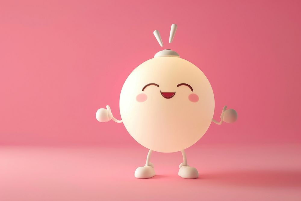 Lightbulb in student character cartoon cute egg.