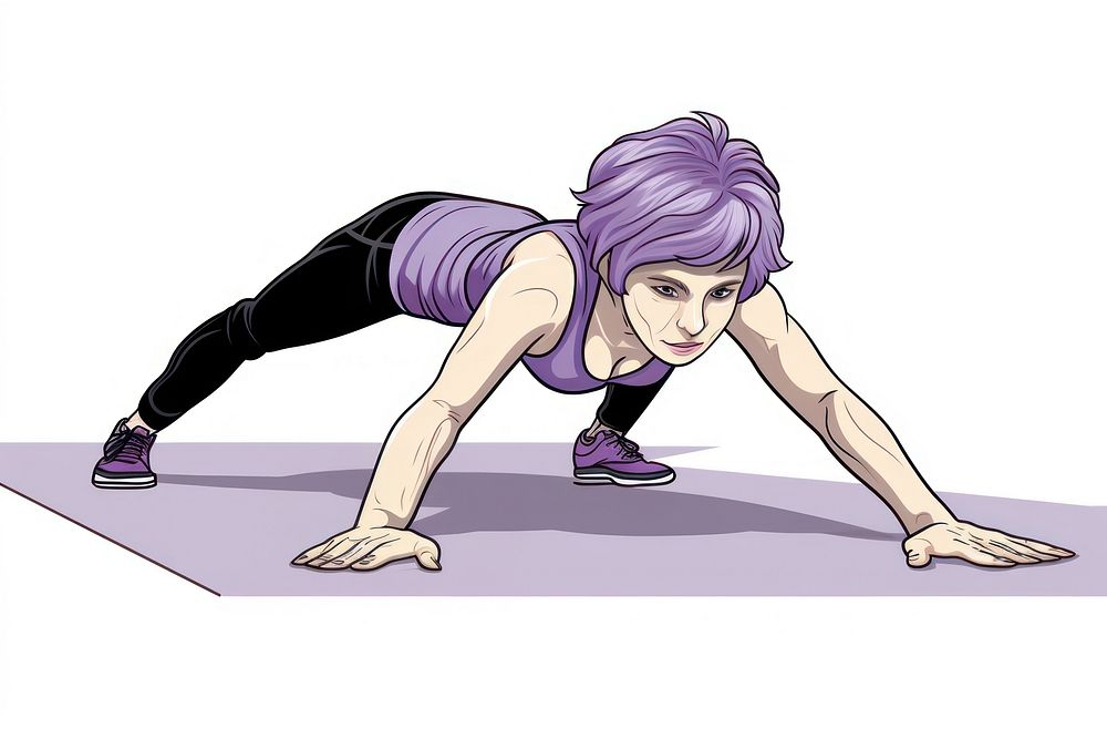 Exercise woman cartoon sports.