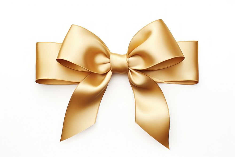 Bow gold ribbon white background celebration.