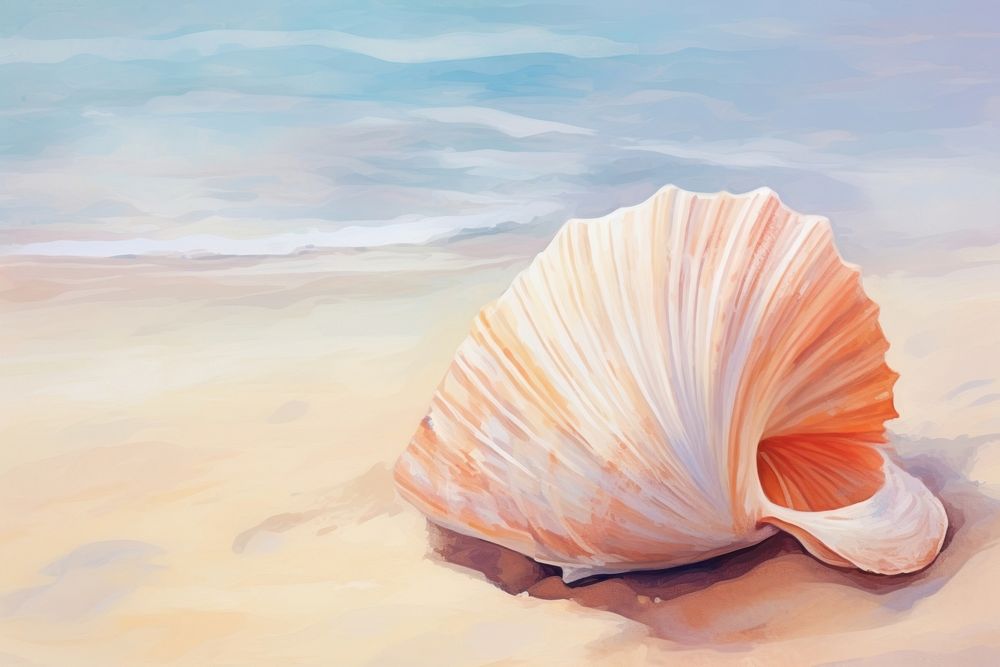Sea shell by the beach seashell conch clam.