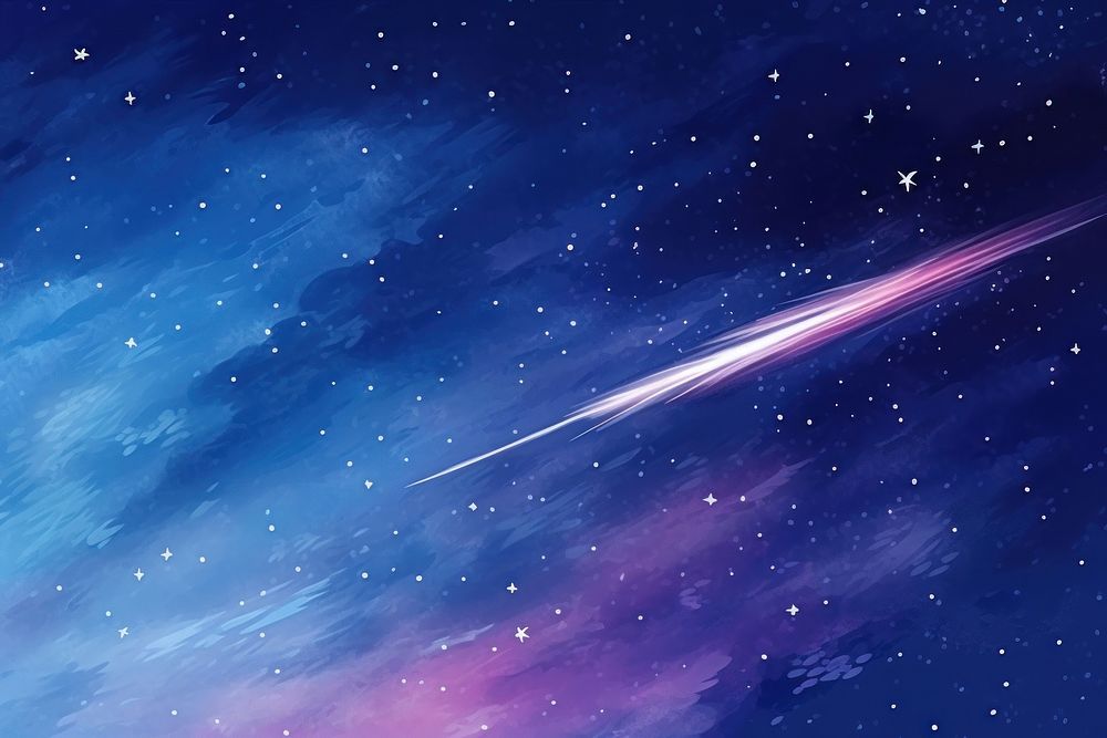 Shooting star in night sky space backgrounds astronomy.