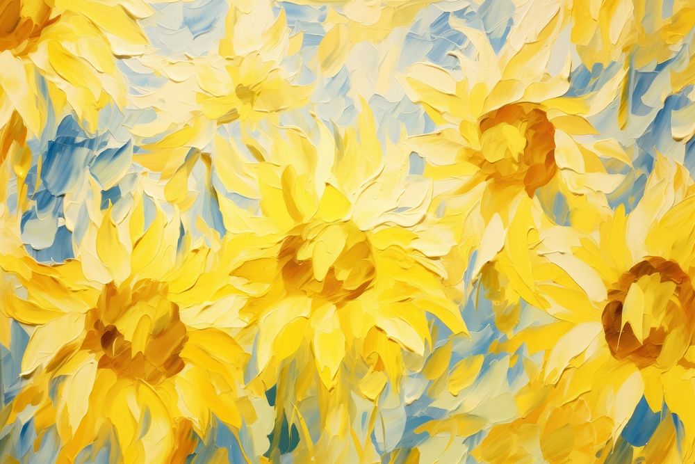 Sunflower field backgrounds abstract painting.