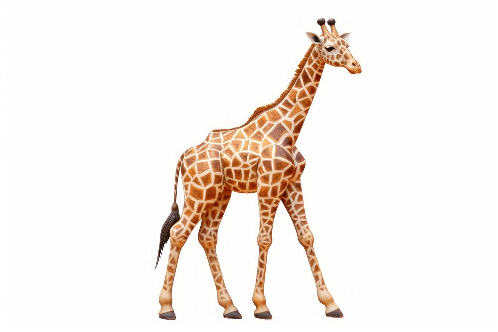 Giraffe standing animal wildlife mammal.