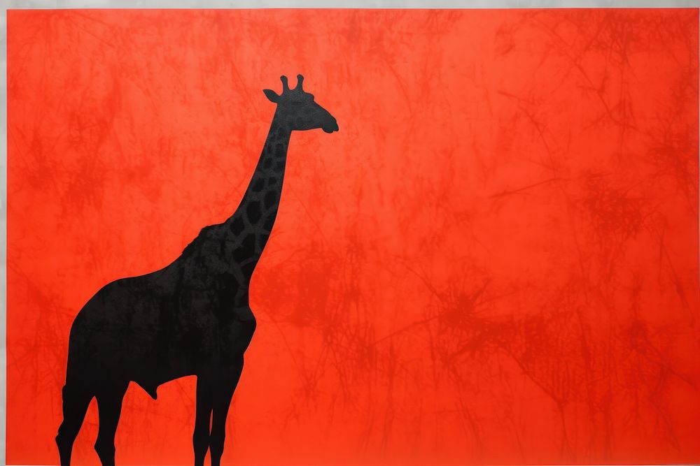 A giraffe wildlife painting animal.