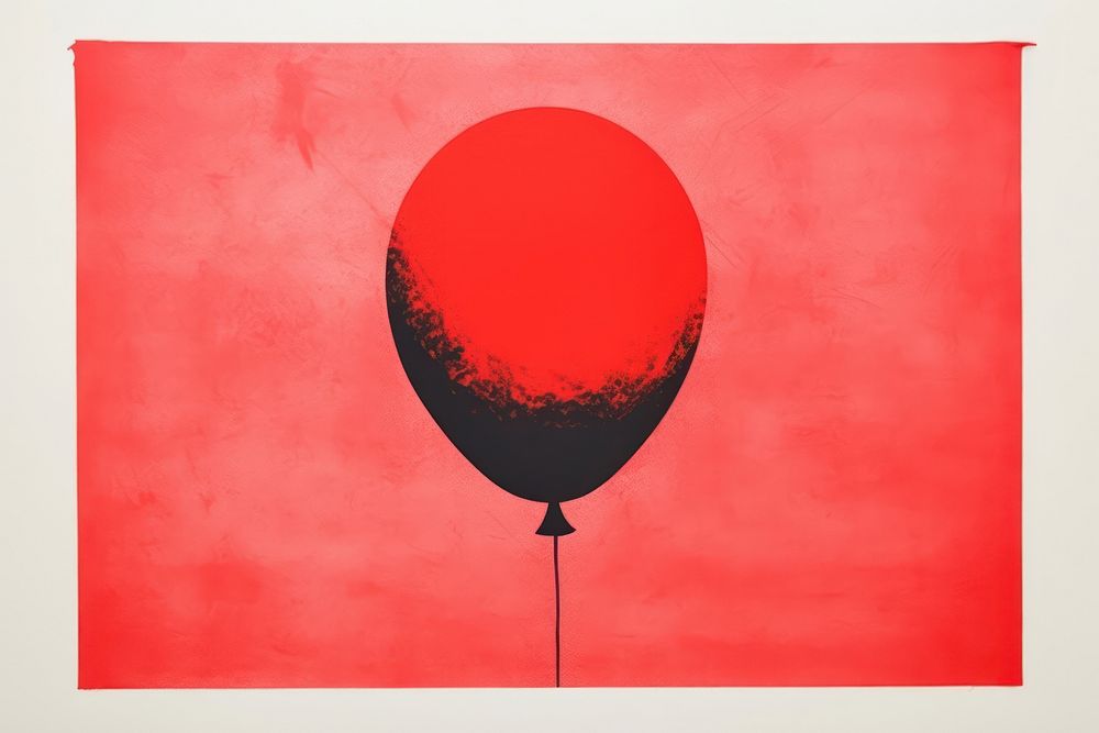 Balloon painting art red.