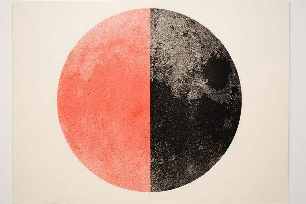 Planets moon art red.