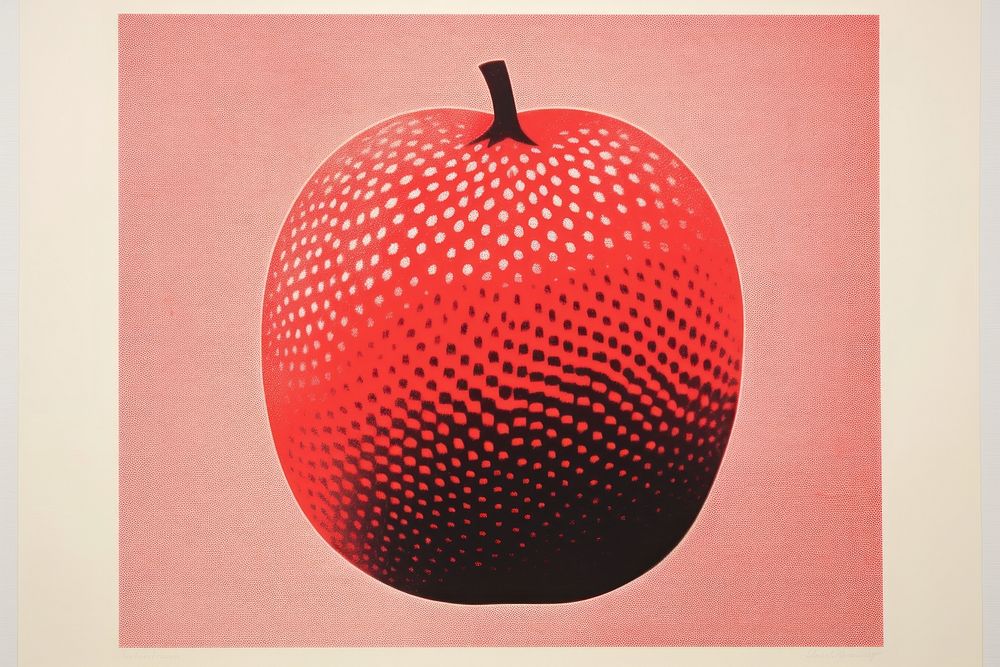 Strawberry fruit apple art.