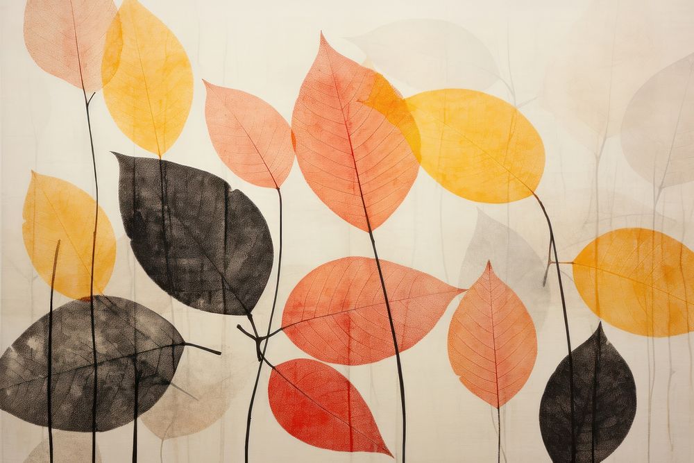Autumn leaves backgrounds painting plant.