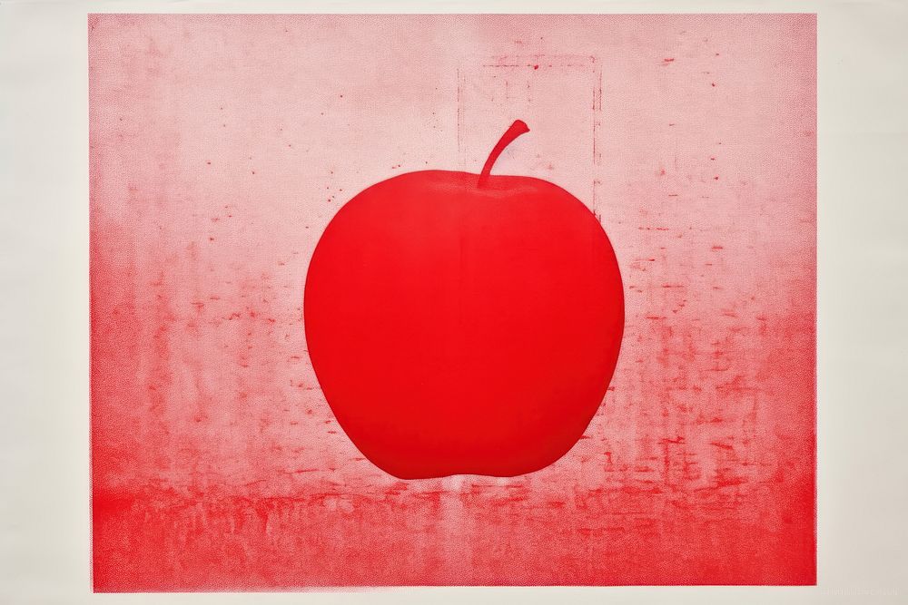 Apple rectangle painting fruit.
