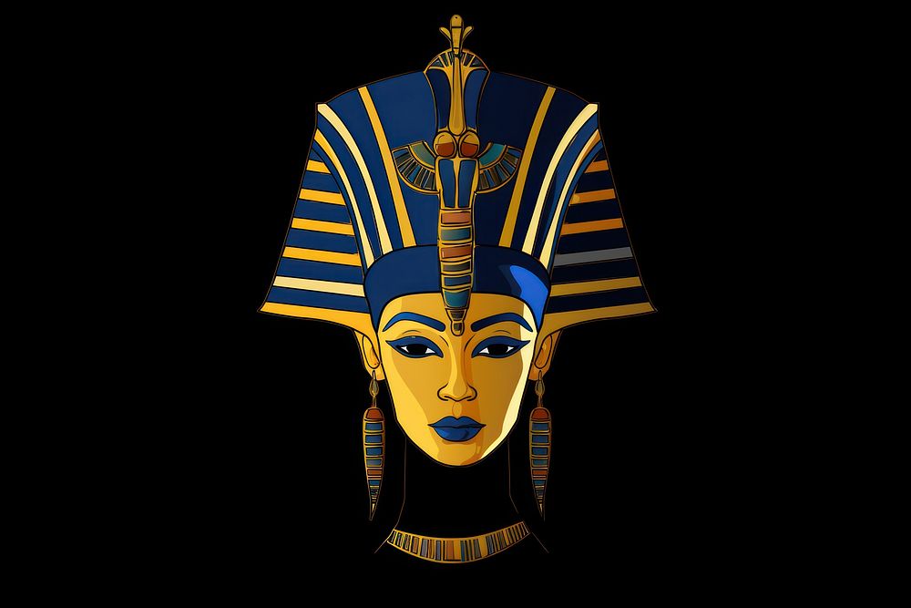 Egyptian woman yellow mask head.