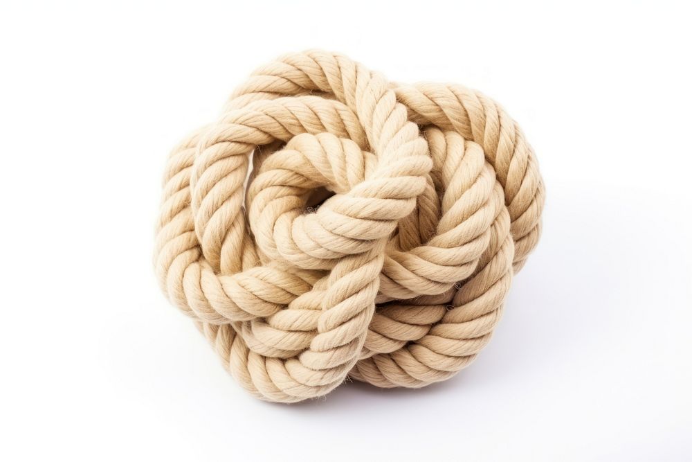 Rope knot white background durability.