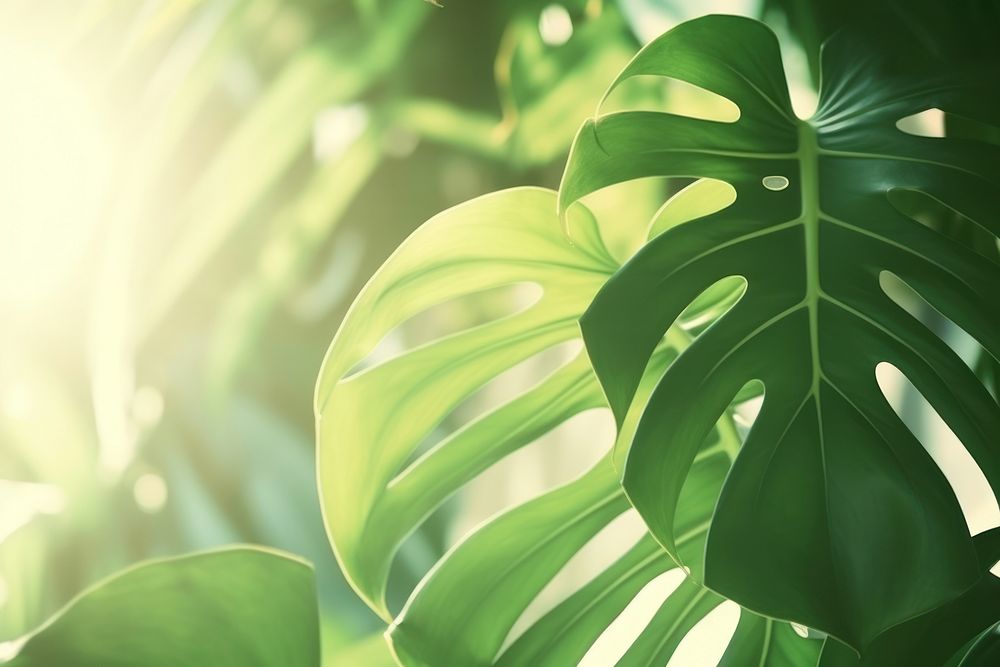 Monstera plant backgrounds outdoors.