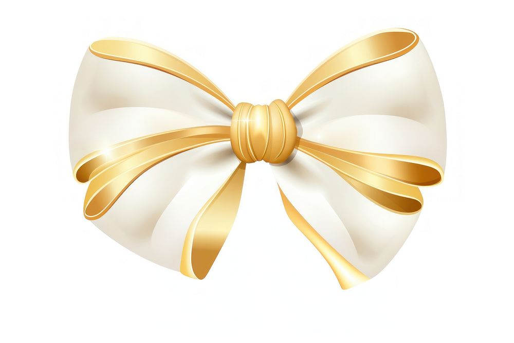 Gold bow white celebration accessories.