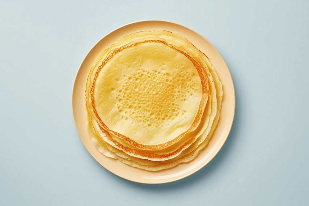 Crepe suzeutte pancake plate food.