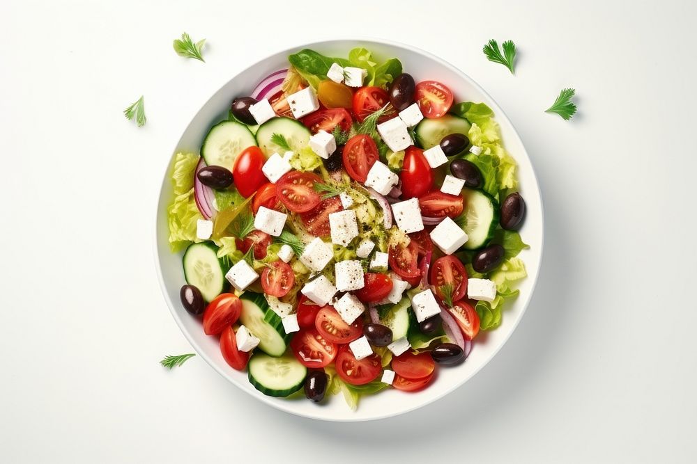 Greek salad plate food meal.