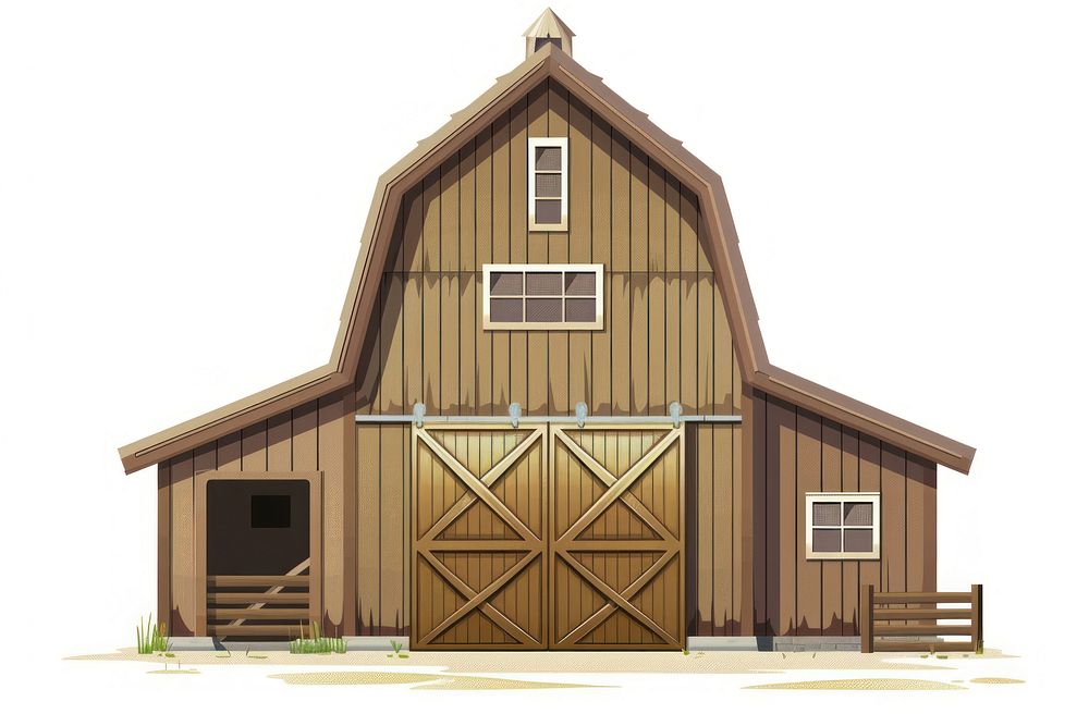 Architecture illustration barn building outdoors farm.