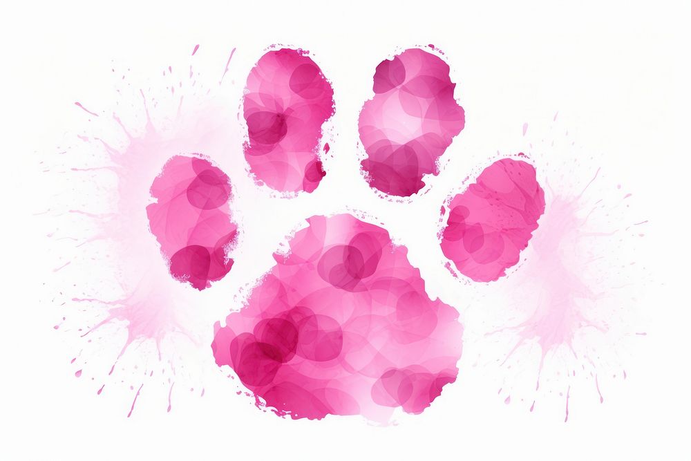 Bear paw print petal pink splattered.