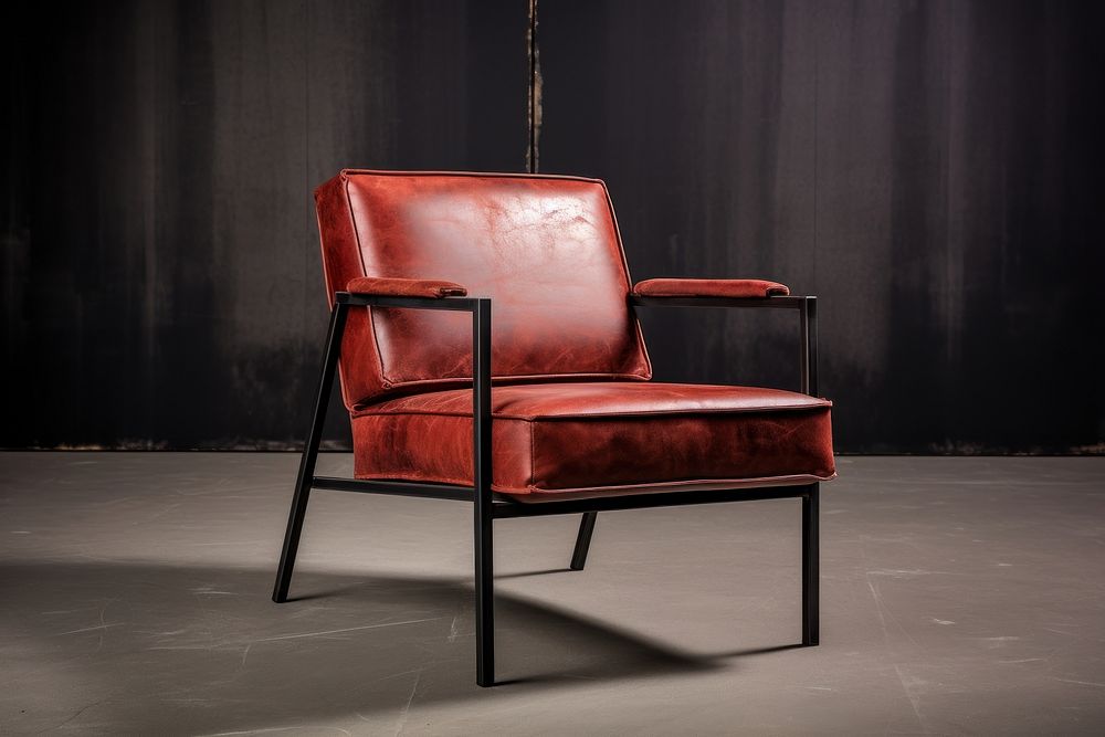 Armchair furniture leather red.