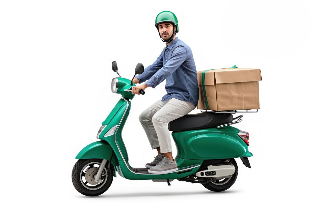 Riding a scooter vehicle moped adult.