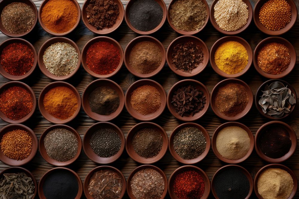 Spices food arrangement backgrounds.