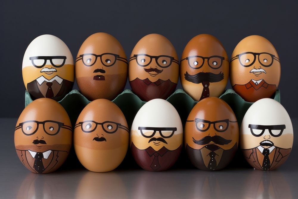 Eggs glasses brown representation.