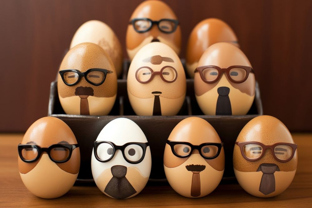 Eggs glasses brown representation.