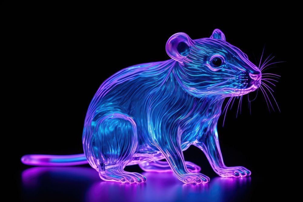 Neon full body of rat animal mammal rodent.