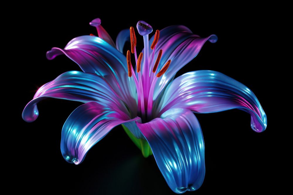 Neon lily flower petal plant.