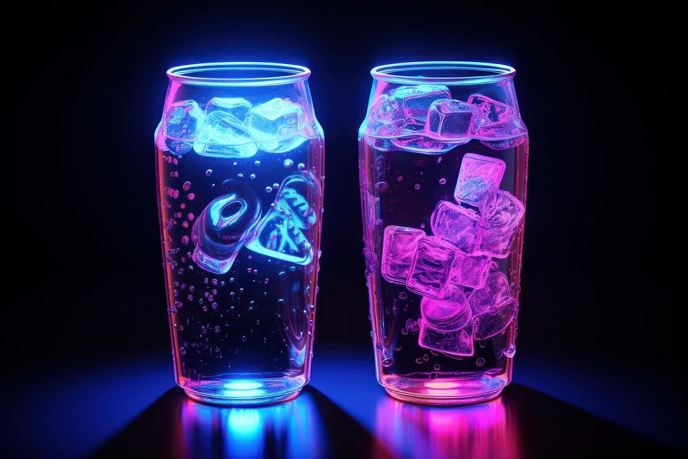 Neon soft drinks bottle glass light.