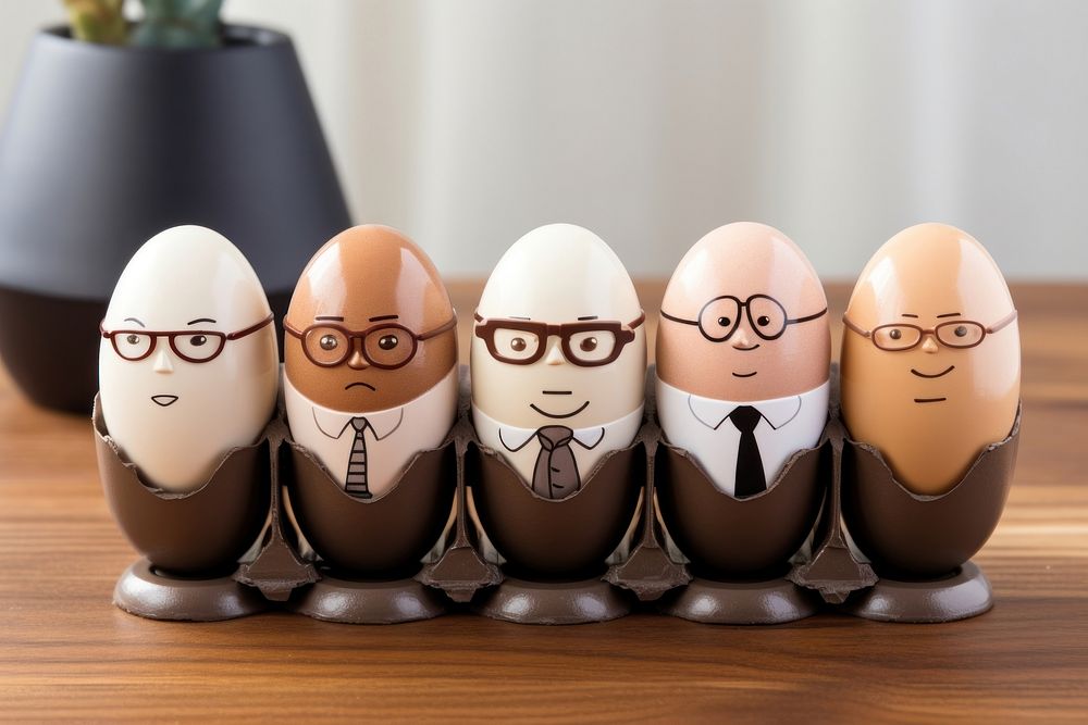 Eggs table representation arrangement.
