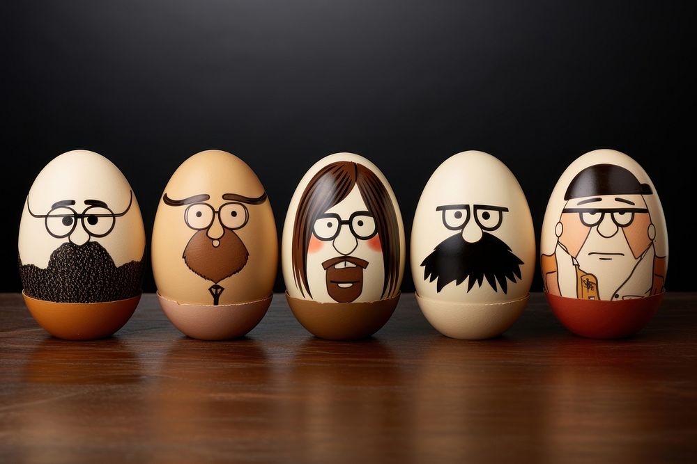 Eggs portrait table brown.