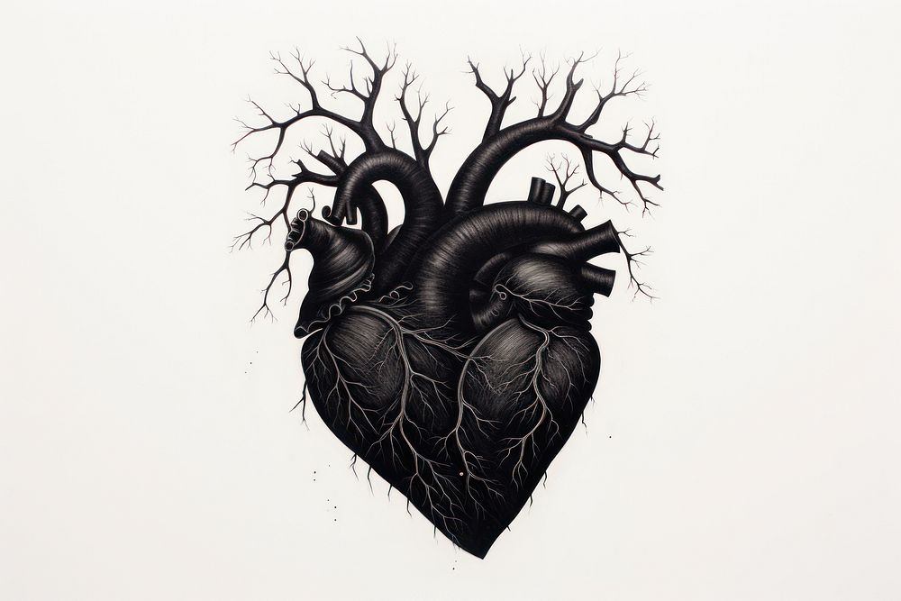 Heart drawing sketch illustrated.