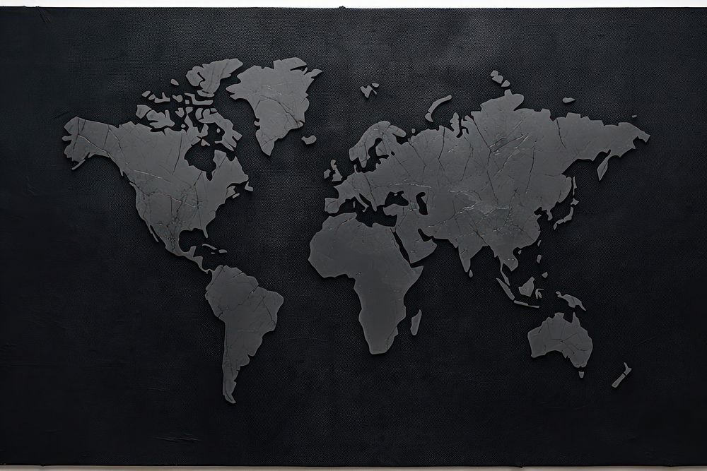 World map black blackboard darkness.