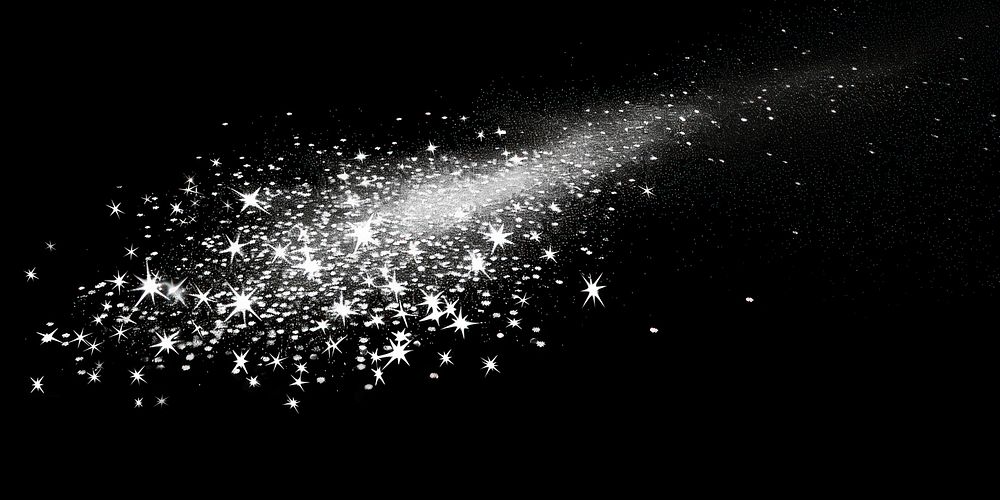 Minimalist fairy dust astronomy fireworks sparks.