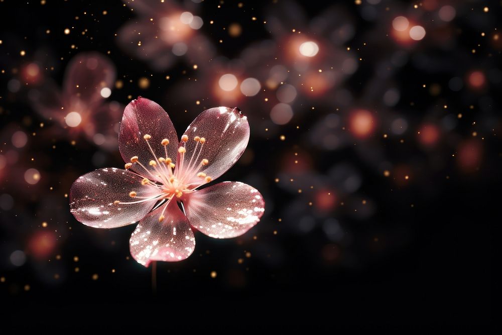 Starry sakura light outdoors blossom.