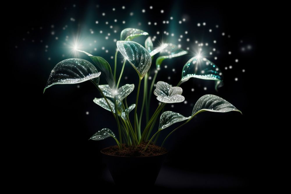 Starry houseplant light flower leaf.