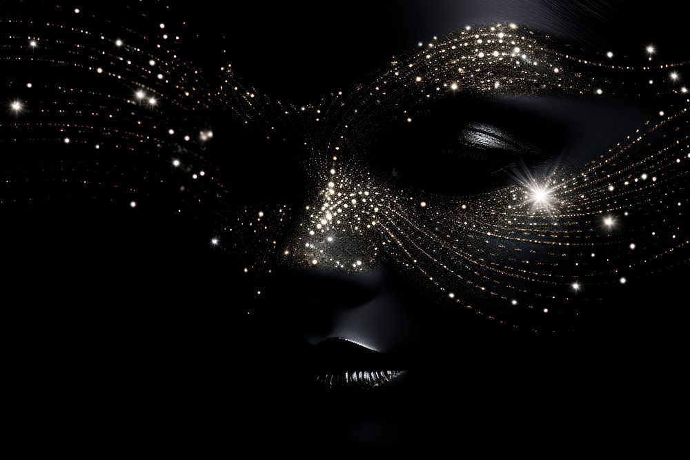 Starry mask light black night.