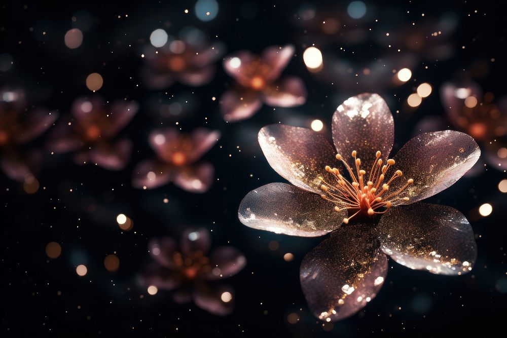 Starry sakura outdoors blossom flower.